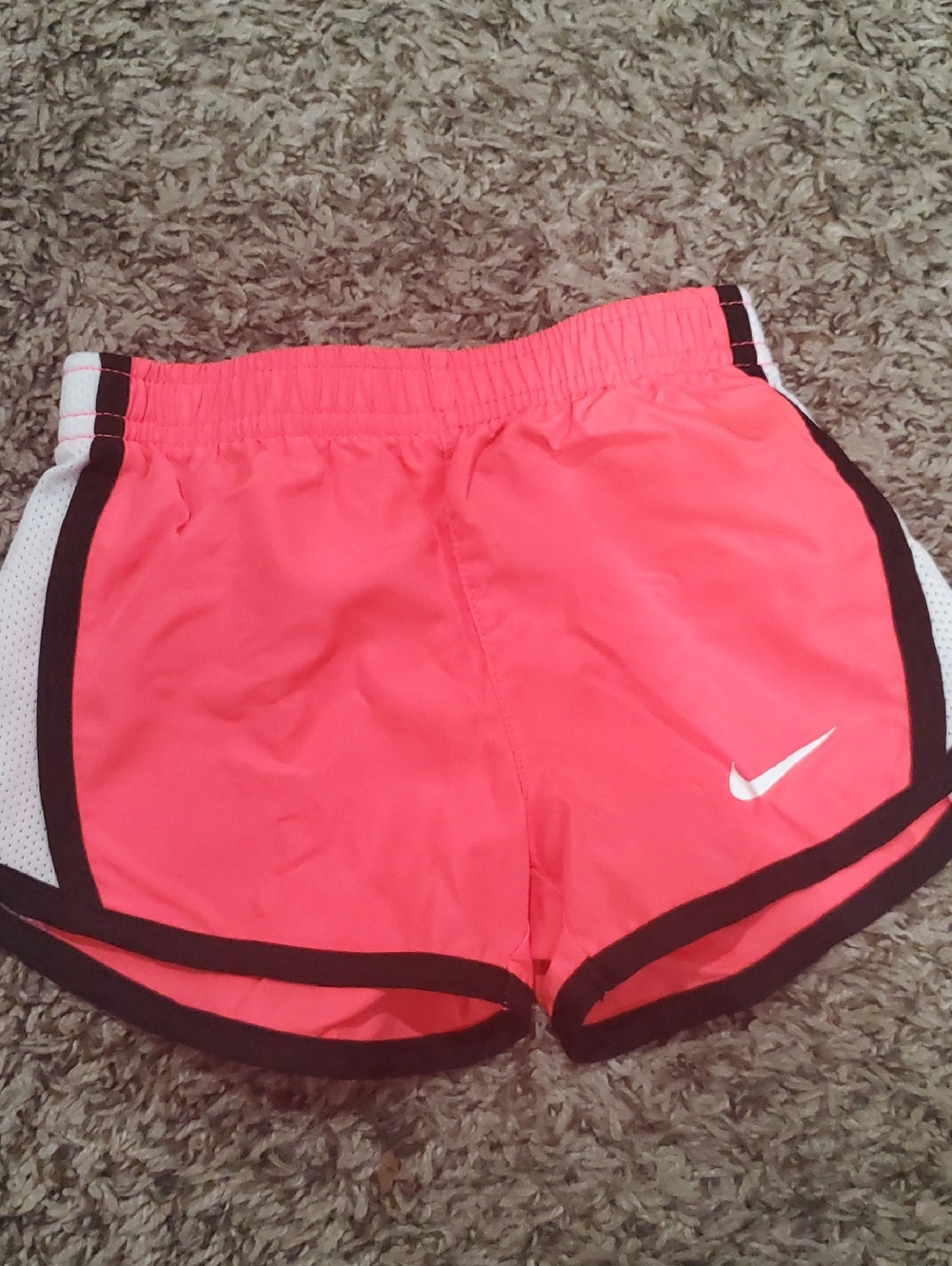 Nike Girls  Coral Athletic Shorts with Black Trim